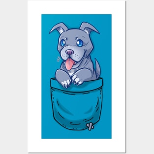 Pocket Cute Pitbull Pibble Dog Posters and Art